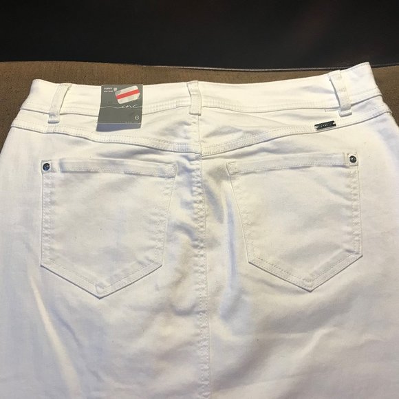 INC Womens Asymmetrical Curvy Fit Denim Skirt NWT - Picture 3 of 6